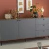 SalesFever Sideboard Mit 2 Türen, 3 Schubladen | MDF | Füße Metall | B 176 X T 39,6 X H 76 Cm | Grau-walnuss 1 SalesFever Sideboard Mit 2 Türen, 3 Schubladen | MDF | Füße Metall | B 176 X T 39,6 X H 76 Cm | Grau-walnuss -SalesFever 544e69df 8e1f 4f9a a6bc 1c4dfe46865c 5