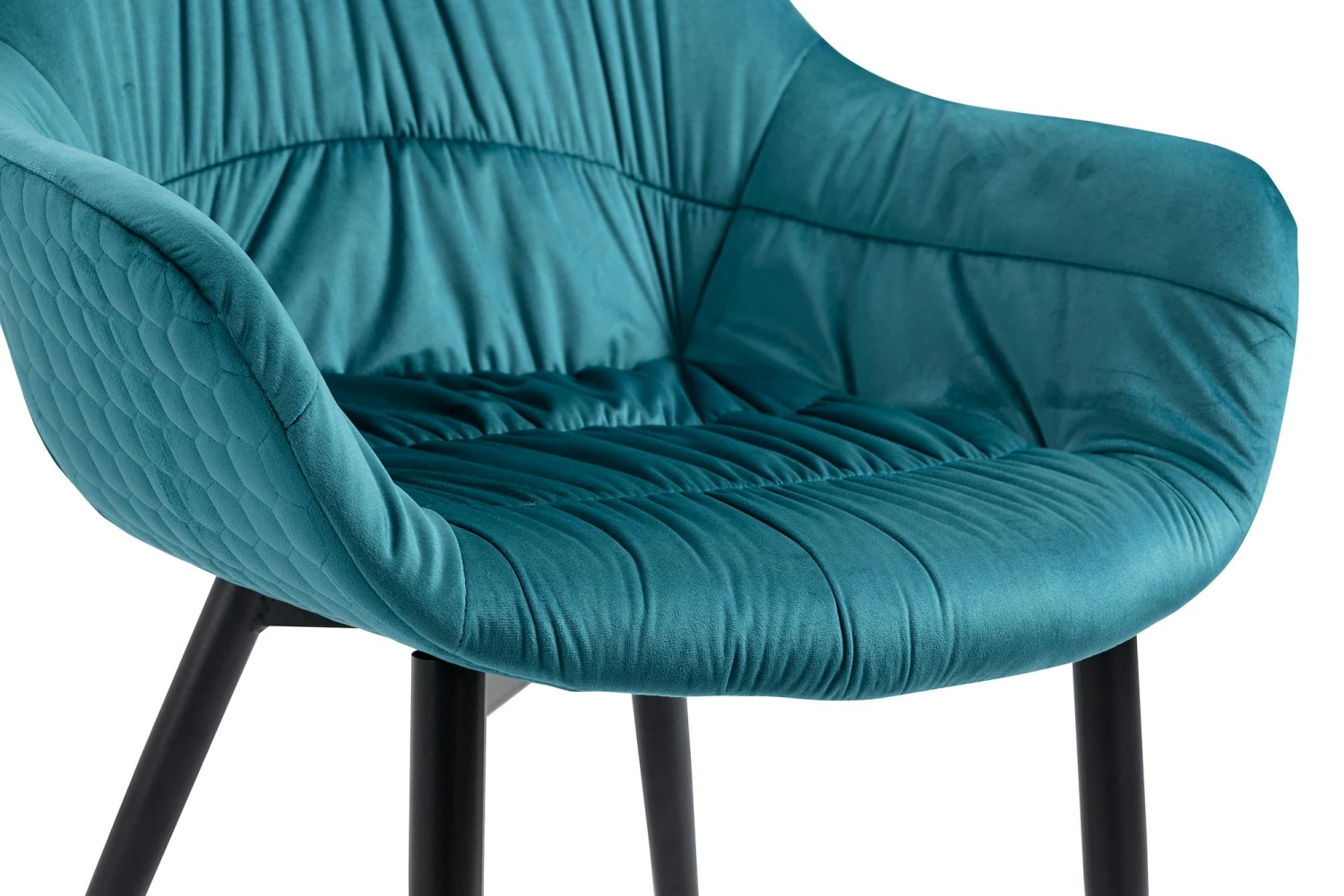 SalesFever Armlehnstuhl | Samt (100% Polyester) | B 63 X T 61 X H 81,5 Cm | Türkis 8 SalesFever Armlehnstuhl | Samt (100% Polyester) | B 63 X T 61 X H 81,5 Cm | Türkis – Bild 6