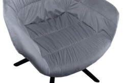 SalesFever Armlehnstuhl Mit Steppung | 360 Grad Drehfunktion | Bezug Samt | Gestell Metall | B 64 X T 63 X H 82 Cm | Hellgrau – Schwarz -SalesFever 583ea3ec e8c9 4648 a850 7a44b46866fc