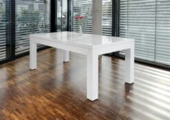 SalesFever Esstisch 160-200 X 90 Cm | Ausziehbar | Tischplatte MDF Mit Sicherheitsglas | B 160 X T 90 X H 77 Cm | Weiß -SalesFever 594adc82 c924 479f 8f56 3b553f83e520 4