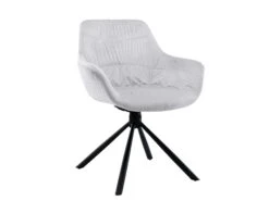 SalesFever Armlehnstuhl Mit Steppung | 360 Grad Drehfunktion | Bezug Samt | Gestell Metall | B 64 X T 63 X H 82 Cm | Creme – Schwarz -SalesFever 59e43682 cc20 40c4 84be a38233b5cd21 1