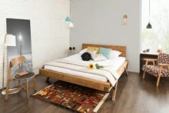 SalesFever Balkenbett 160 X 200 Cm | Fichte-Holz | Massivholz | Y-Beine Mit Schwarz | B 178 X T 218 X H 90 Cm | Natur -SalesFever 5bd5b420 493f 4bf8 9270 4ff719ce1e7f