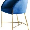 SalesFever Esszimmerstuhl | Stoffbezug In Samt-Optik | Gestell Metall Messing-farben | B 56,5 X T 46 X H 77 Cm | Blau -SalesFever 5cc4eb83 f1cb 475e bed7 f15565d3f24c