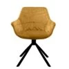 SalesFever Armlehnstuhl Mit Steppung | 360 Grad Drehfunktion | Bezug Samt | Gestell Metall | B 64 X T 63 X H 82 Cm | Senfgelb – Schwarz -SalesFever 5d24b9f6 0588 48ff 9b13 3c866aeb7abf 2