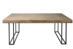 SalesFever Esstisch 200 X 100 Cm | Akazie Massiv | Gestell Metall Schwarz | B 200 X T 100 X H 75 Cm | Natur -SalesFever 5e073b76 12c1 46b1 a8b5 94d67c3752f2