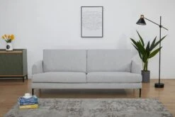 SalesFever Sofa 3-Sitzer | Bezug Strukturstoff | Gestell Metall Schwarz | B 194 X T 79 X H 78 Cm | Beige -SalesFever 60a0c854 beca 4b8c b40d f3586fd4a4a1
