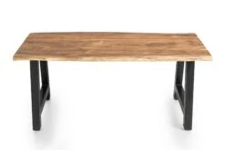 SalesFever Tisch Akazie 160x85 Cm Massiv | Natur Baumkante 3,5 Cm Stark | Mit A-Gestell Schwarz -SalesFever 612e24b6 614e 4c7c b5e5 7555457e6267 3