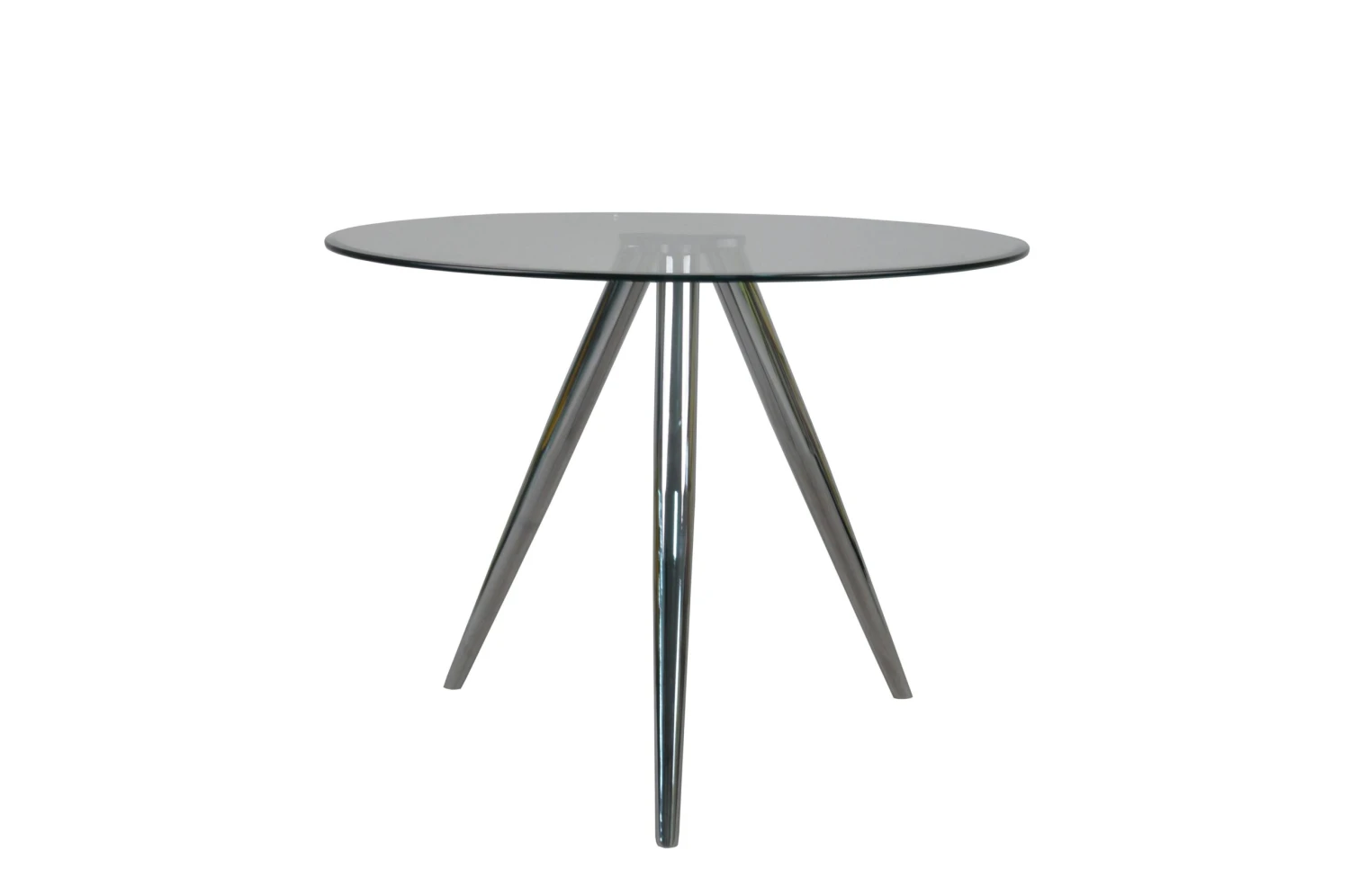 SalesFever Essgruppe 5-tlg. | 1x Tisch Rund 100 Cm Glasplatte + Beine Chrom | 4x Drehstuhl Samt-Optik Grau + Fuß Verchromtes Metall 5 SalesFever Essgruppe 5-tlg. | 1x Tisch Rund 100 Cm Glasplatte + Beine Chrom | 4x Drehstuhl Samt-Optik Grau + Fuß Verchromtes Metall – Bild 3