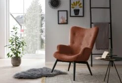 SalesFever Polstersessel | Bezug Strukturstoff | Gestell Metall Schwarz | B 80 X T 99 X H 92 Cm | Kupfer -SalesFever 66040a17 b871 4dfd 9c03 737e626b3eb4