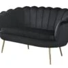 SalesFever Muschel-Sofa | Bezug Samt-Stoff | Gestell Metall Goldfarben | B 136 X T 76 X H 78 Cm | Schwarz -SalesFever 66b81619 a478 4aff b379 e11fa5cfaa19 2