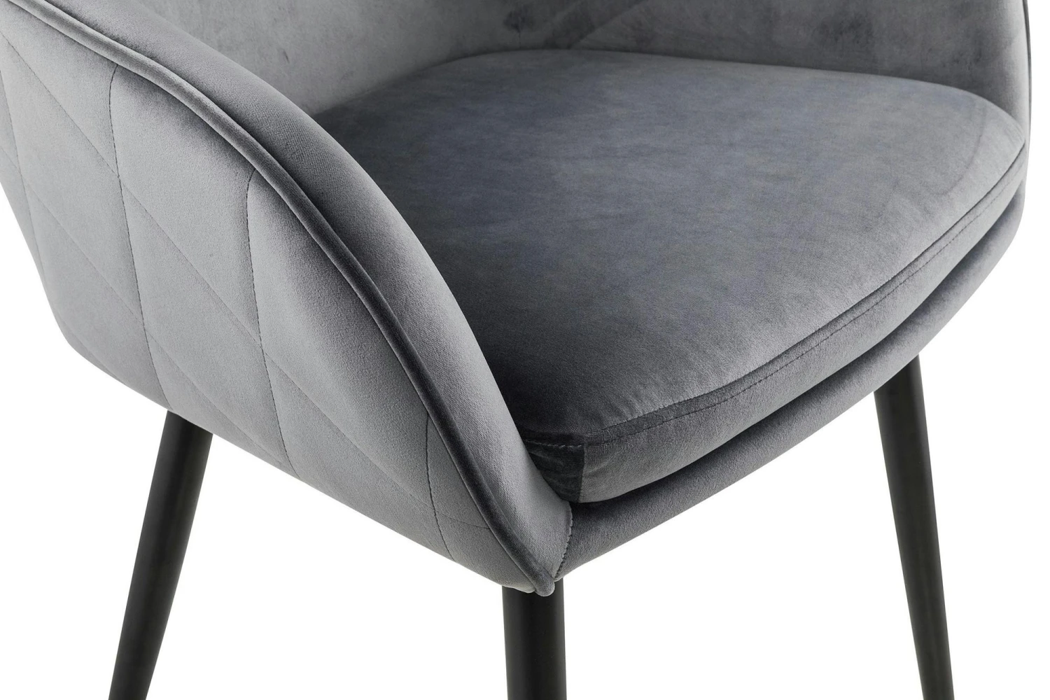 SalesFever Esszimmerstuhl | Stoffbezug In Samt-Optik | Höhenverstellbares Metallgestell | Diamantsteppung | B 61 X T 60 X H 85 Cm | Grau – Schwarz 9 SalesFever Esszimmerstuhl | Stoffbezug In Samt-Optik | Höhenverstellbares Metallgestell | Diamantsteppung | B 61 X T 60 X H 85 Cm | Grau – Schwarz – Bild 7