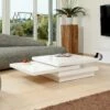 SalesFever Couchtisch Rechteckig | 360 Grad Drehbar | MDF-Holz | B 120 X T 80 X H 30 Cm | Weiß -SalesFever 685389c7 e1b3 4680 a691 f6e04b18cea7
