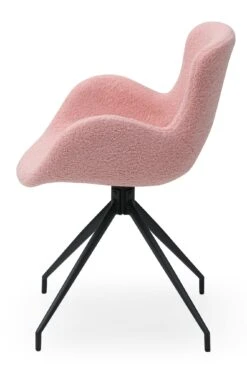 SalesFever Armlehnstuhl | 180° Drehplatte Unter Der Sitzfläche | Teddyfell (100% Polyester) | B 56 X T 57 X H 83 Cm | Rose -SalesFever 688a5e77 3756 425d b5e6 d4c8dedf7807