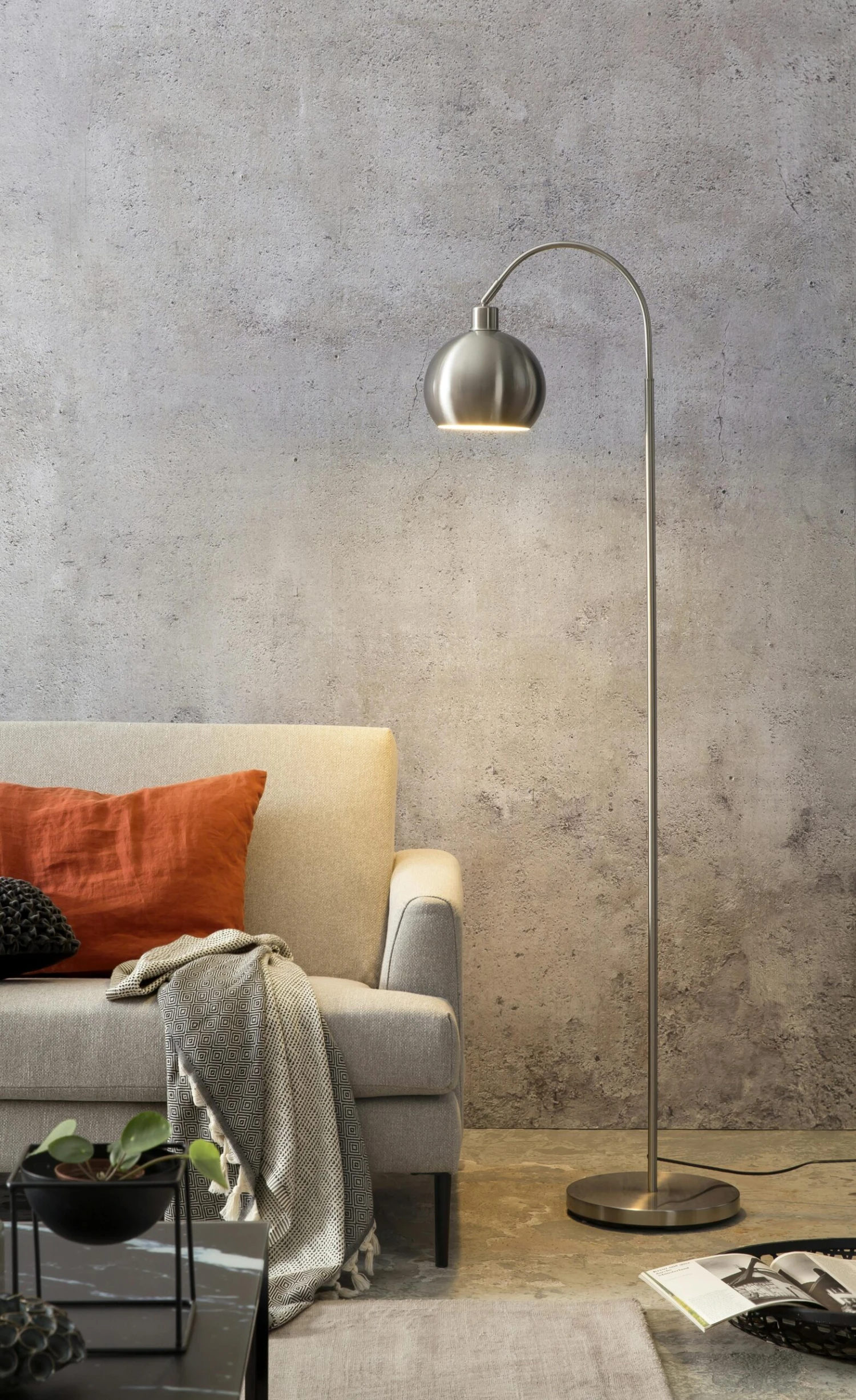 SalesFever Stehleuchte | 1-flammig | Gestell Metall | Lampenschirm Milchglas | B 28 X T 60 X H 153 Cm | Silber-weiß 4 SalesFever Stehleuchte | 1-flammig | Gestell Metall | Lampenschirm Milchglas | B 28 X T 60 X H 153 Cm | Silber-weiß – Bild 2