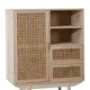 SalesFever Sideboard Mit Rattan Front | 2 Schubladen, 1 Tür, 2 Offene Fächer | Korpus MDF | Beine Paulownie Holz | B 70 X T 36 X H 85 Cm | Natur -SalesFever 708ab1c8 7502 459c 86d3 b3f0fbab2539 4