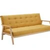 SalesFever Schlafsofa Mit Armlehnen | 3 Funktionen | Bezug Strukturstoff | Gestell Massivholz Eukalyptus | B 190 X T 85 X H 81 Cm | Senfgelb -SalesFever 71da97e7 2c27 4748 8981 5b743e3b13bc 1