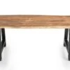 SalesFever Tisch Akazie 180x90 Cm Massiv | Natur Baumkante 3,5 Cm Stark | Mit A-Gestell Schwarz