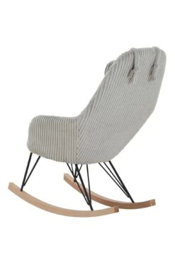 SalesFever Schaukelstuhl Mit Kopfkissen | Bezug Texturstoff | Kufen Esche Massivholz | Gestell Metall | B 66 X T 102 X H 109 Cm | Grau-schwarz-natur -SalesFever 72430e45 3680 4961 a8a4 12a8fd956343