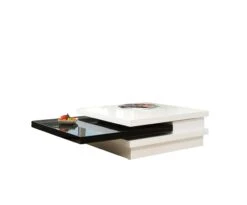 SalesFever Couchtisch Rechteckig | 360 Grad Drehbar | MDF-Holz | B 120 X T 80 X H 30 Cm | Weiß-schwarz -SalesFever 72c8d1c3 822c 4794 8cd8 0f8a31e40f02