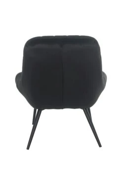 SalesFever Loungesessel Mit XXL-Sitzfläche | Bezug Stoff In Samt-Optik | Gestell Metall Schwarz | üppige Steppung | B 76 X T 87 X H 86 Cm | Schwarz -SalesFever 74c679d0 973b 494a adc1 19dad9ec6d20
