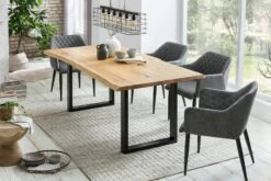 SalesFever Esstisch Baumkante | 240 X 100 Cm | Tischplatte Eichenholz Massiv | Gestell Metall Schwarz | B 240 X T 100 X H 75 Cm | Natur 14 SalesFever Esstisch Baumkante | 240 X 100 Cm | Tischplatte Eichenholz Massiv | Gestell Metall Schwarz | B 240 X T 100 X H 75 Cm | Natur -SalesFever 75732bf0 ae71 4acb 8a6d 4c156970b2f1