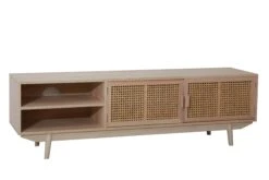 SalesFever Sideboard Mit Rattan Front | 2 Schubladen, 1 Tür, 2 Offene Fächer | Korpus MDF | Beine Paulownie Holz | B 70 X T 36 X H 85 Cm | Natur -SalesFever 75b70d97 05a5 45aa a448 61650a00a53c 5