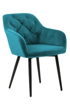 SalesFever Armlehnstuhl | Bezug In Samt-Optik | Gestell Metall Höhenverstellbar | Knopfheftung | B 61 X T 45 X H 85 Cm | Grün – Schwarz -SalesFever 76f7b817 d0a1 49a8 8fcf 34ee34b4070c 2