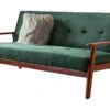 SalesFever Schlafsofa Mit Armlehnen | 3 Funktionen | Stoffbezug Samt-Optik | Gestell Holz Eukalyptus| B 190 X T 85 X H 81 Cm | Tannengrün -SalesFever 7738b8bc a9d6 439c a336 a601ec98087f 1