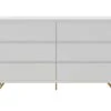 SalesFever Kommode Breit | 6 Schubladen Ausziehbar | Beine Metall Mit Messinglegierung | B 120 X T 40 X H 70 Cm | Weiß -SalesFever 7753ebcc 8d09 438c 92af ae72564a3167 1