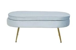 SalesFever Sitzpouf | Oval | Bezug Samt-Stoff Grün | Gestell Metall Goldfarben | B 99 X T 44 X H 40 Cm -SalesFever 7b34e7c5 e677 4cf3 ab66 184ee0ad26b1 1
