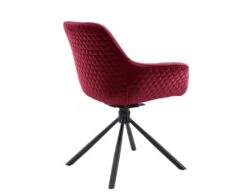SalesFever Armlehnstuhl Mit Steppung | 360 Grad Drehfunktion | Bezug Samt | Gestell Metall | B 64 X T 63 X H 82 Cm | Rot – Schwarz -SalesFever 7bcb6ab4 3cc2 4c8c bdb5 0f7427574dac