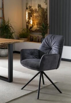 SalesFever Armlehnstuhl 2er-Set | 360 Grad Drehfunktion | Bezug Microfaser In Kunstlederoptik | Gestell Metall | B59 X T63 X H89 Cm | Beige–schwarz 13 SalesFever Armlehnstuhl 2er-Set | 360 Grad Drehfunktion | Bezug Microfaser In Kunstlederoptik | Gestell Metall | B59 X T63 X H89 Cm | Beige–schwarz -SalesFever 7cdbb471 0b3a 4a9e 93ef 96cb72ebc9e2