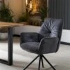 SalesFever Armlehnstuhl Mit 360 Grad Drehfunktion | Bezug Vintage Samtvelours | Gestell Metall | B 61 X T 59 X H 90 Cm | Schwarz -SalesFever 7cdbb471 0b3a 4a9e 93ef 96cb72ebc9e2 5