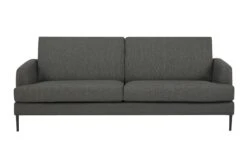 SalesFever Sofa 3-Sitzer | Bezug Strukturstoff | Gestell Metall Schwarz | B 194 X T 79 X H 78 Cm | Anthrazit