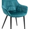 SalesFever Armlehnstuhl | Samt (100% Polyester) | B 63 X T 61 X H 81,5 Cm | Türkis