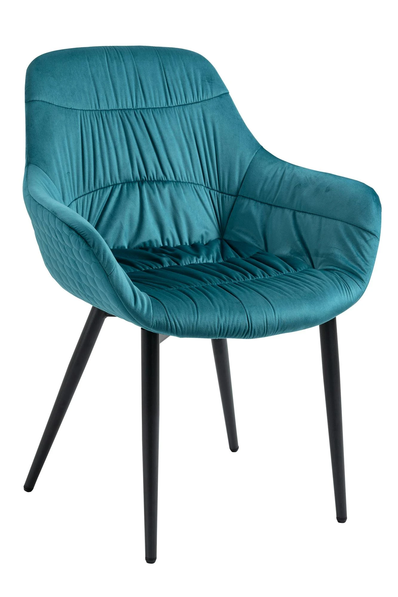 SalesFever Armlehnstuhl | Samt (100% Polyester) | B 63 X T 61 X H 81,5 Cm | Blau 4 SalesFever Armlehnstuhl | Samt (100% Polyester) | B 63 X T 61 X H 81,5 Cm | Blau – Bild 2