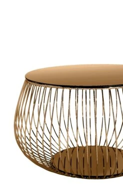 SalesFever Couchtisch 60 Cm Rund | Tischplatte Glas Verspiegelt | Gestell Metall | B 72 X T 72 X H 42 Cm | Rosegold-goldfarben -SalesFever 8166d5b4 d49a 4ea5 baf4 d905ab397d2d