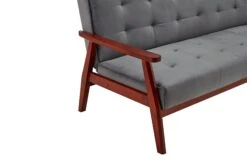 SalesFever Schlafsofa Mit Armlehnen | 3 Funktionen | Stoffbezug Samt-Optik | Gestell Massivholz Eukalyptus | B 190 X T 85 X H 81 Cm | Dunkelgrau -SalesFever 8255ffc9 dd1c 454c 9fcb cac688a2ce1d