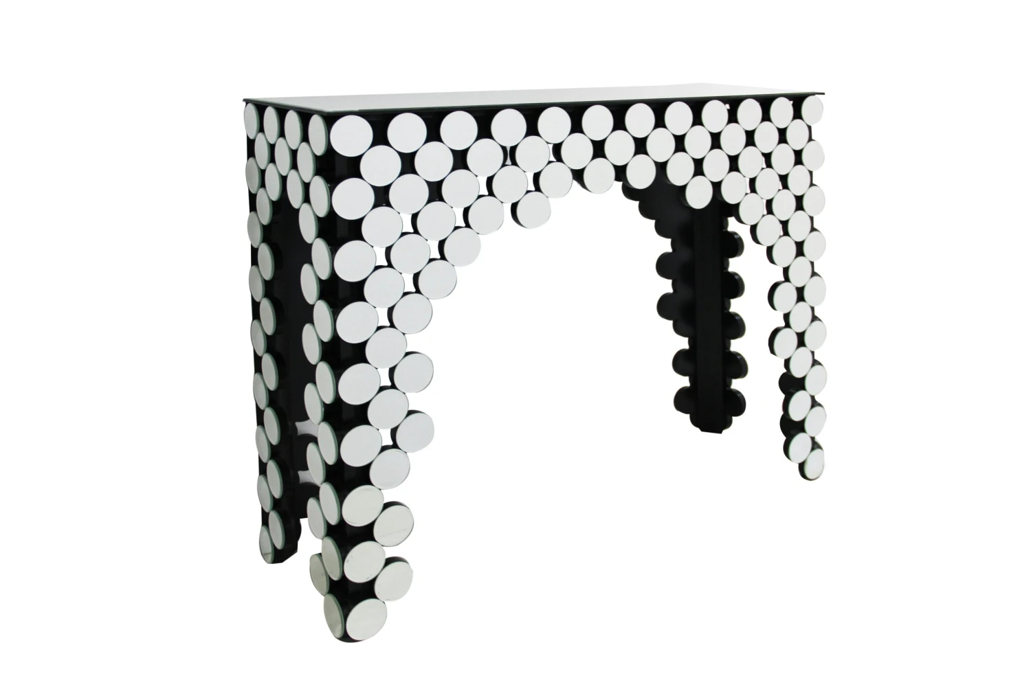 SalesFever Konsolentisch Aus MDF Mit Spiegelglas | Mosaik-Design | B 111 X T 35,5 X H 91 Cm | Verspiegelt 4 SalesFever Konsolentisch Aus MDF Mit Spiegelglas | Mosaik-Design | B 111 X T 35,5 X H 91 Cm | Verspiegelt – Bild 2