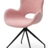 SalesFever Armlehnstuhl | 180° Drehplatte Unter Der Sitzfläche | Teddyfell (100% Polyester) | B 56 X T 57 X H 83 Cm | Rose