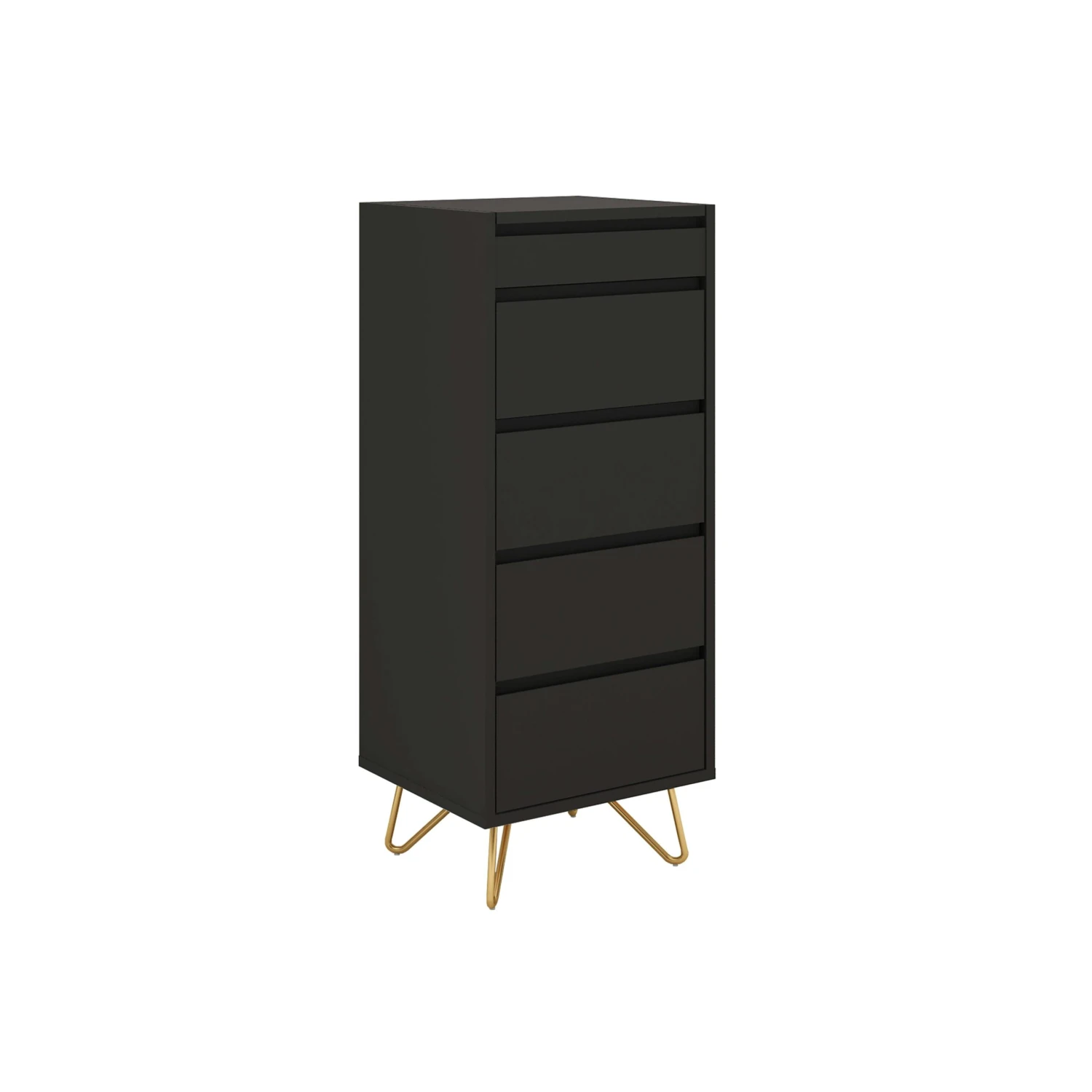 SalesFever Kommode Hoch | 4 Schubladen Und 1 Fach | Inkl. Spiegel | Beine Metall Mit Messinglegierung | B 45 X T 40 X H 110 Cm | Grau 3 SalesFever Kommode Hoch | 4 Schubladen Und 1 Fach | Inkl. Spiegel | Beine Metall Mit Messinglegierung | B 45 X T 40 X H 110 Cm | Grau