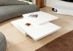 SalesFever Couchtisch Rechteckig | 360 Grad Drehbar | MDF-Holz | B 120 X T 80 X H 30 Cm | Weiß -SalesFever 8b3df061 5f1b 40da 99a1 a01509cfea84