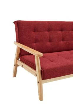 SalesFever Schlafsofa Mit Armlehnen | 3 Funktionen | Bezug Strukturstoff | Gestell Massivholz Eukalyptus | B 190 X T 85 X H 81 Cm | Kaminrot -SalesFever 8b51111f 83c2 43e8 99b4 ff151a4775d0