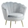SalesFever Muschel-Sessel | Bezug Samt-Stoff | Gestell Metall Goldfarben | B 76 X T 76 X H 78 Cm | Hellgrau -SalesFever 8ba1c7b8 3075 49e7 a2ca dea11a5f82df 2