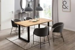 SalesFever Esszimmerstuhl | Bezug Strukturstoff | Gestell Metall Schwarz Matt | B 57 X T 46 X H 77 Cm | Dunkelgrau -SalesFever 8bfa18aa 4110 4bd9 b02f addc0716fb7a