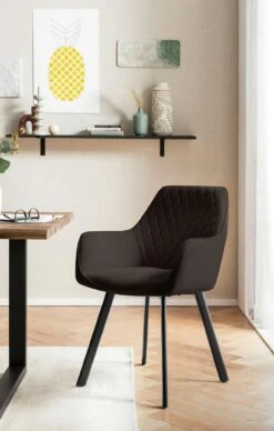 SalesFever Armlehnstuhl 2er-Set | Bezug Samt Matt Optik | Beine Metall | B 61 X T 68 X H 82 Cm | Beige – Schwarz 12 SalesFever Armlehnstuhl 2er-Set | Bezug Samt Matt Optik | Beine Metall | B 61 X T 68 X H 82 Cm | Beige – Schwarz -SalesFever 8c7c667e 3ad9 4665 84b6 e1c1cad9f3ef 1