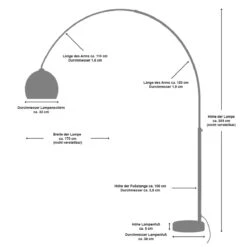 SalesFever Bogenlampe 195 Cm | Ø Lampenschirm 33 Cm | Echter Marmorfuß | B 165 X T 33 X H 195 Cm | Weiß Lackiert -SalesFever 8ef2eea7 fb0f 465f 8cec 67e750017568