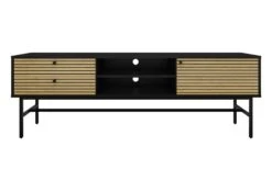 SalesFever TV-Lowboard | 2 Schubladen, 1 Tür, 2 Offene Fächer | MDF Eiche Echtholzfurnier | Gestell Metall | B 150 X T 40 X H 60 Cm | Schwarz-eiche 9 SalesFever TV-Lowboard | 2 Schubladen, 1 Tür, 2 Offene Fächer | MDF Eiche Echtholzfurnier | Gestell Metall | B 150 X T 40 X H 60 Cm | Schwarz-eiche -SalesFever 8f8573e3 7d2e 454a b255 58cab6c8babd