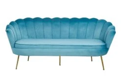 SalesFever Muschel-Sofa | 3-Sitzer | Bezug Samt-Stoff Rose | Gestell Metall Goldfarben | B 180 X T 54 X H 78 Cm -SalesFever 8fa61ef4 f619 4197 bc42 9db0c5bcab26 4