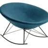 SalesFever Schaukelstuhl Rund | Bezug Webstoff | Kufen Gestell Metall Schwarz | B 105 X T 105 X H 101,5 Cm | Blau-petrol -SalesFever 90124250 5b16 4093 a03b 9ffb4d4598ac 1